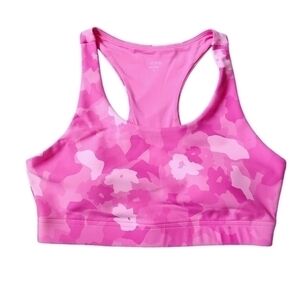 NWT JOHNNY WAS CALME PINK CAMO BEGONIA SPORTS BRA SIZE S
